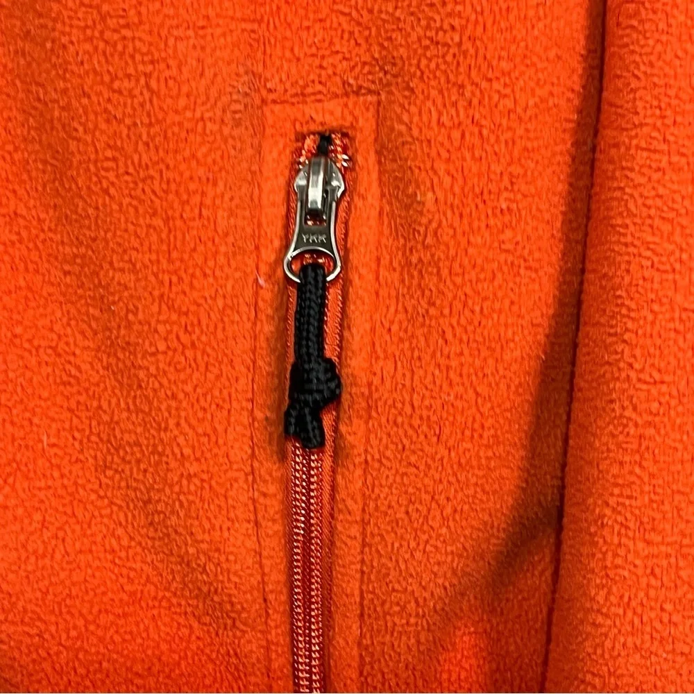 Vintage LL Bean Fleece Jacket Mens Size Medium Orange Full Zip Outdoors Classic - Picture 7 of 11